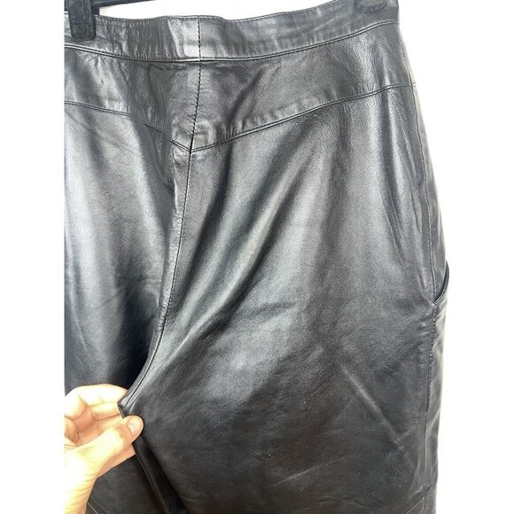 Vintage Ruth Wagner Leather Pants Straight Leg Tapered New Wave Retro Size 6 1C - Picture 5 of 12